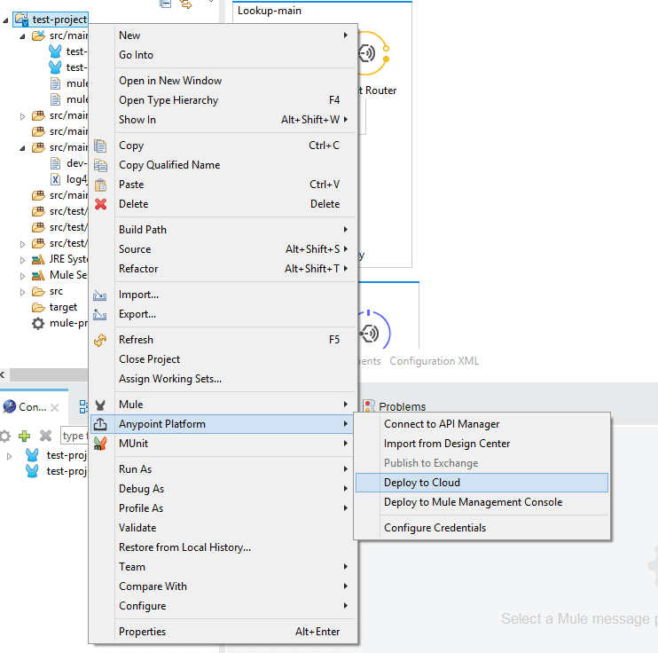 Open the project in Anypoint Studio, choose Anypoint Platform and click on the Deploy to Cloud option.