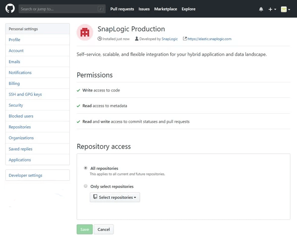 modify the repository access after the app is installed by just going into Account settings → Applications → Installed GitHub Apps → Configure.