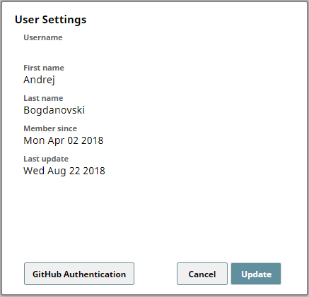 open the User Settings dialog box and click the GitHub Authentication button which will lead you to the login page of Git