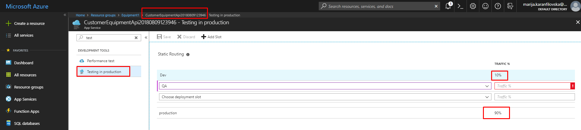 monitor via Azure monitoring