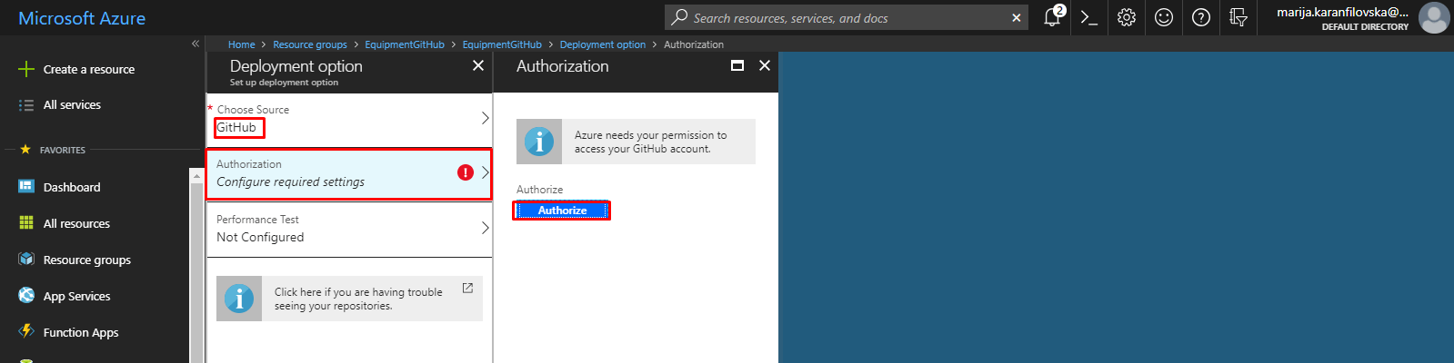 Deploying automatically from our deployment source when we will commit changes on the target branch.