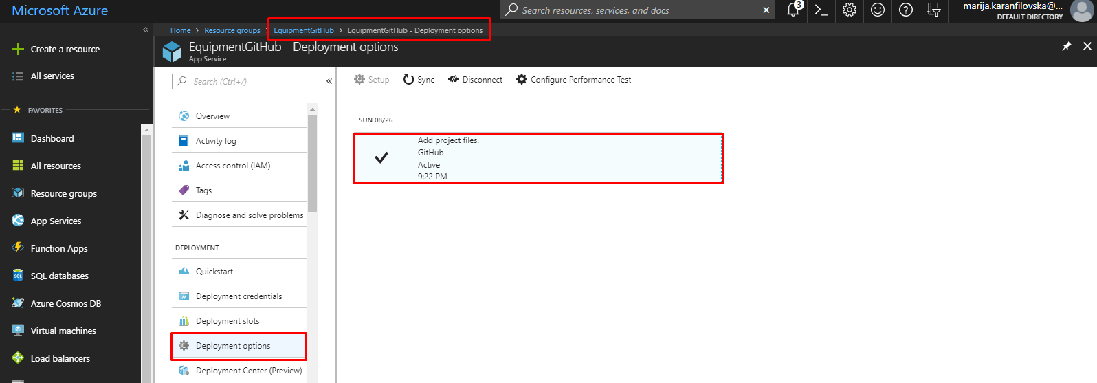 Deploying automatically from our deployment source when we will commit changes on the target branch.