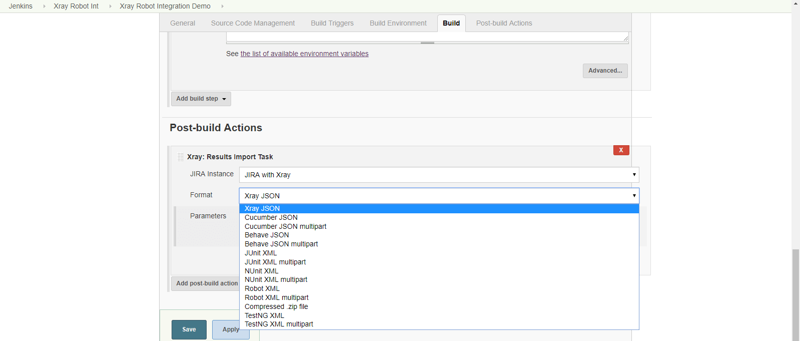 Xray: Results Import Task