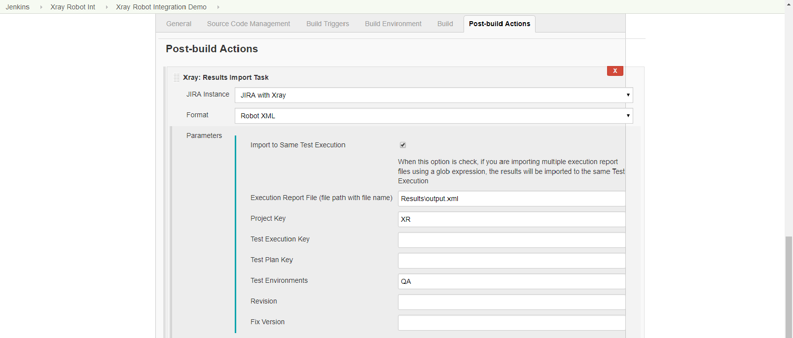 Xray: Results import Task - minimal configuration when Tests are not created in Xray/JIRA before automated test run