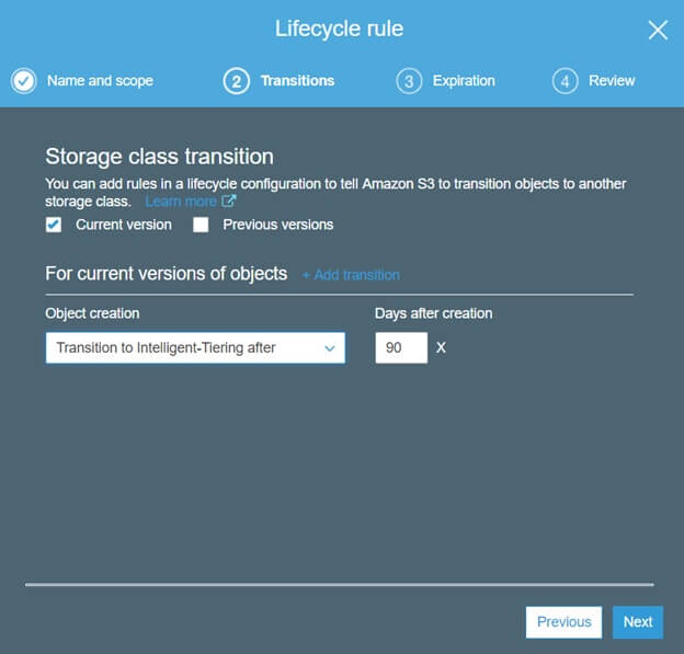 you can create Lifecycle Rules