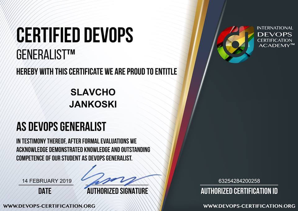 New certified DevOps Generalist
