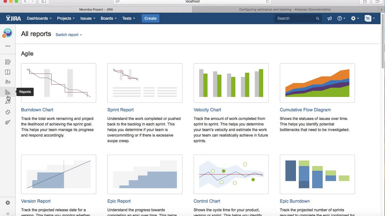 Jira board for all reports