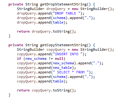 Figure 3 Building SQL statements