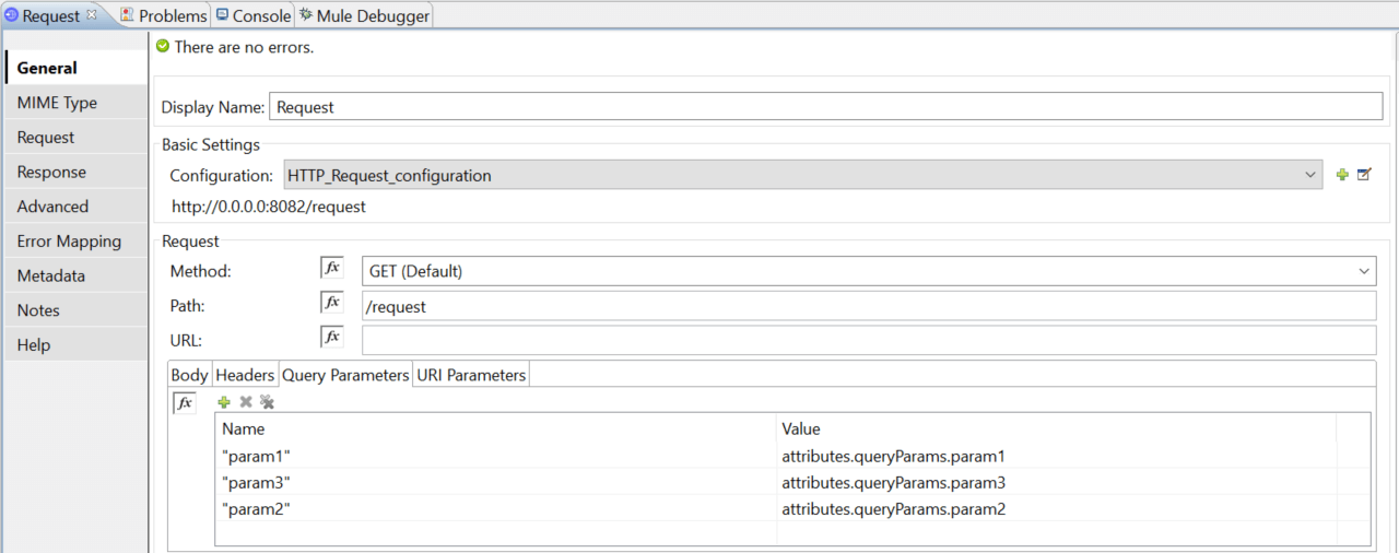 Figure 1: Set query parameters