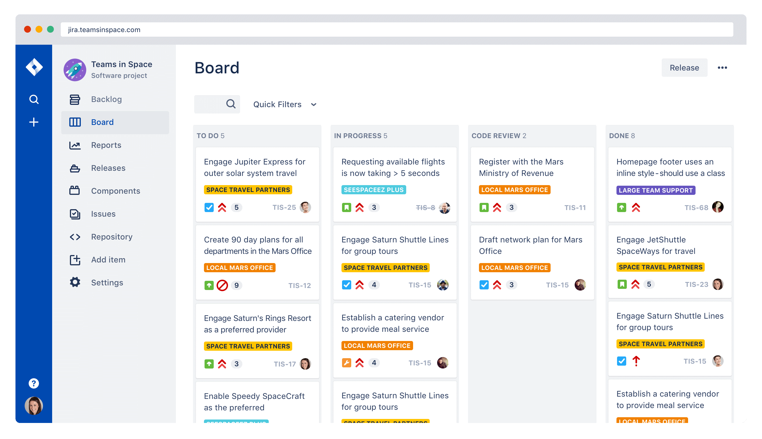 JIRA dashboard