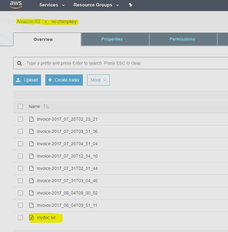 Figure 5 - AWS S3 bucket