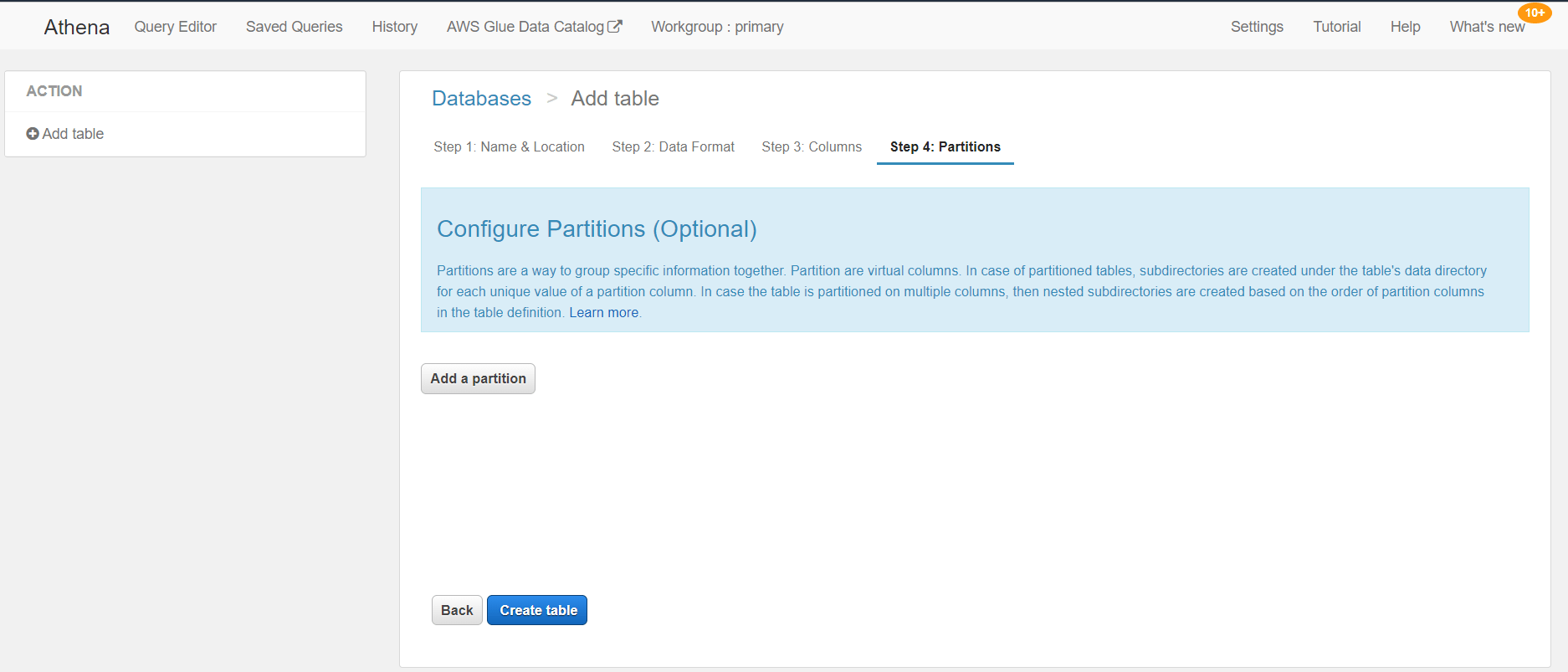 Step 4: Partitions