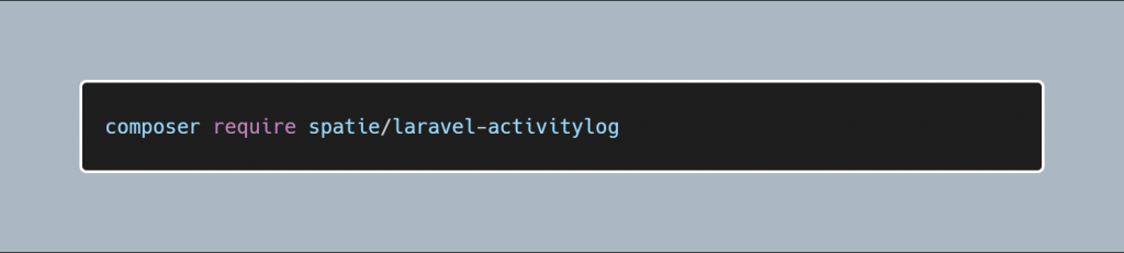 Installing Laravely activity log package