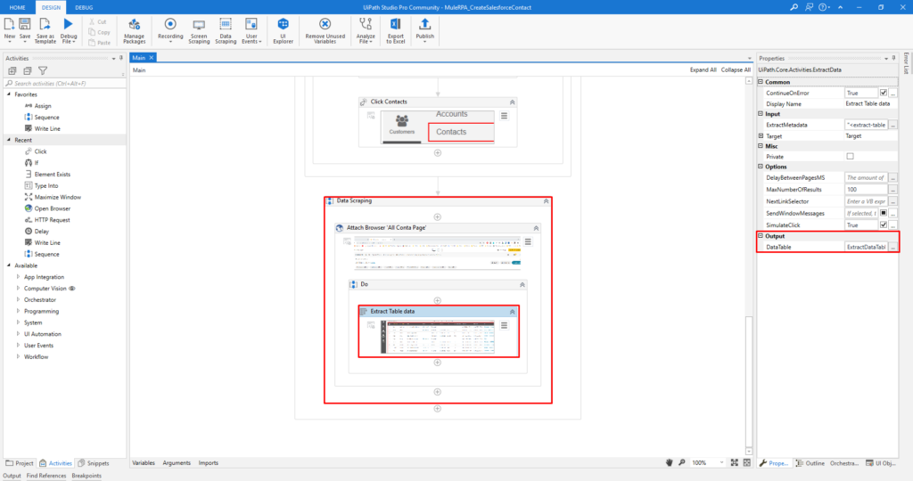 Data scraping activity