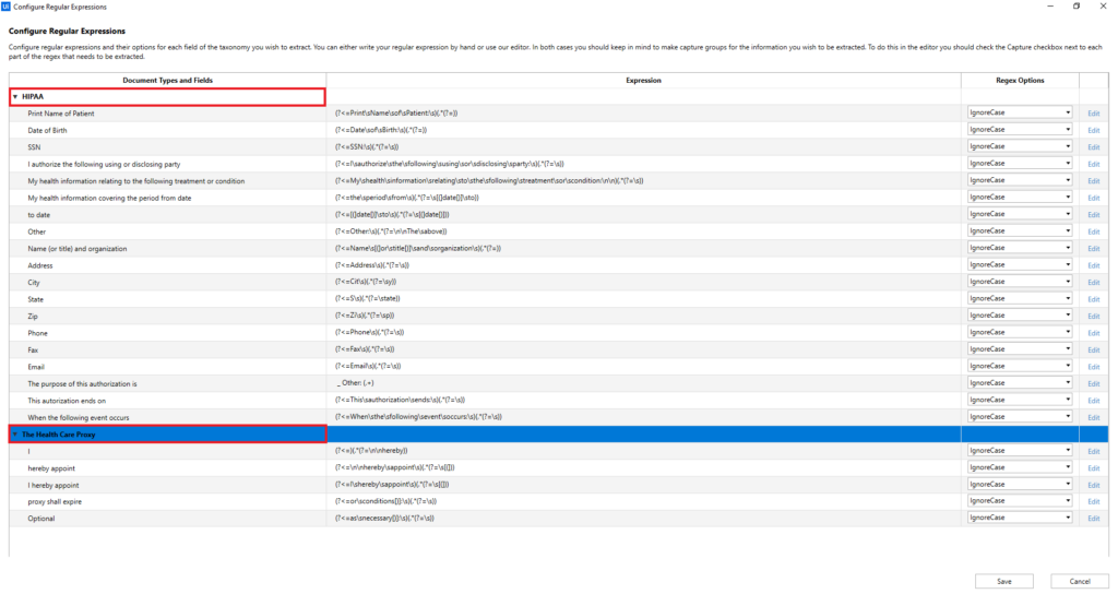 Configure Regular Expressions