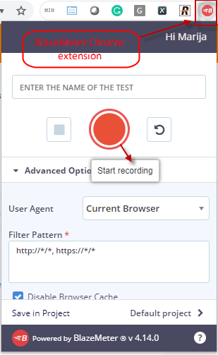 BlazeMeter Chrome Extension