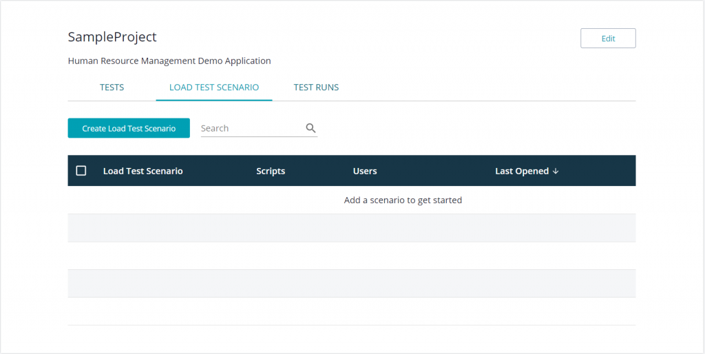 “Create Load Test Scenario”