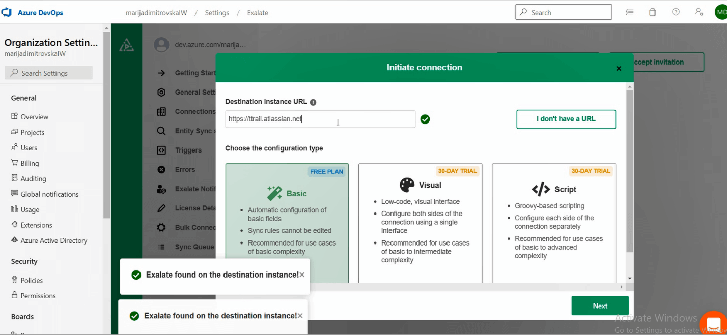 Initiate connection to get started