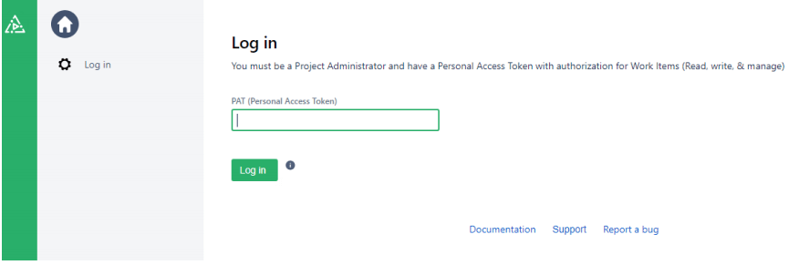 Confirm login and enter the personal access token