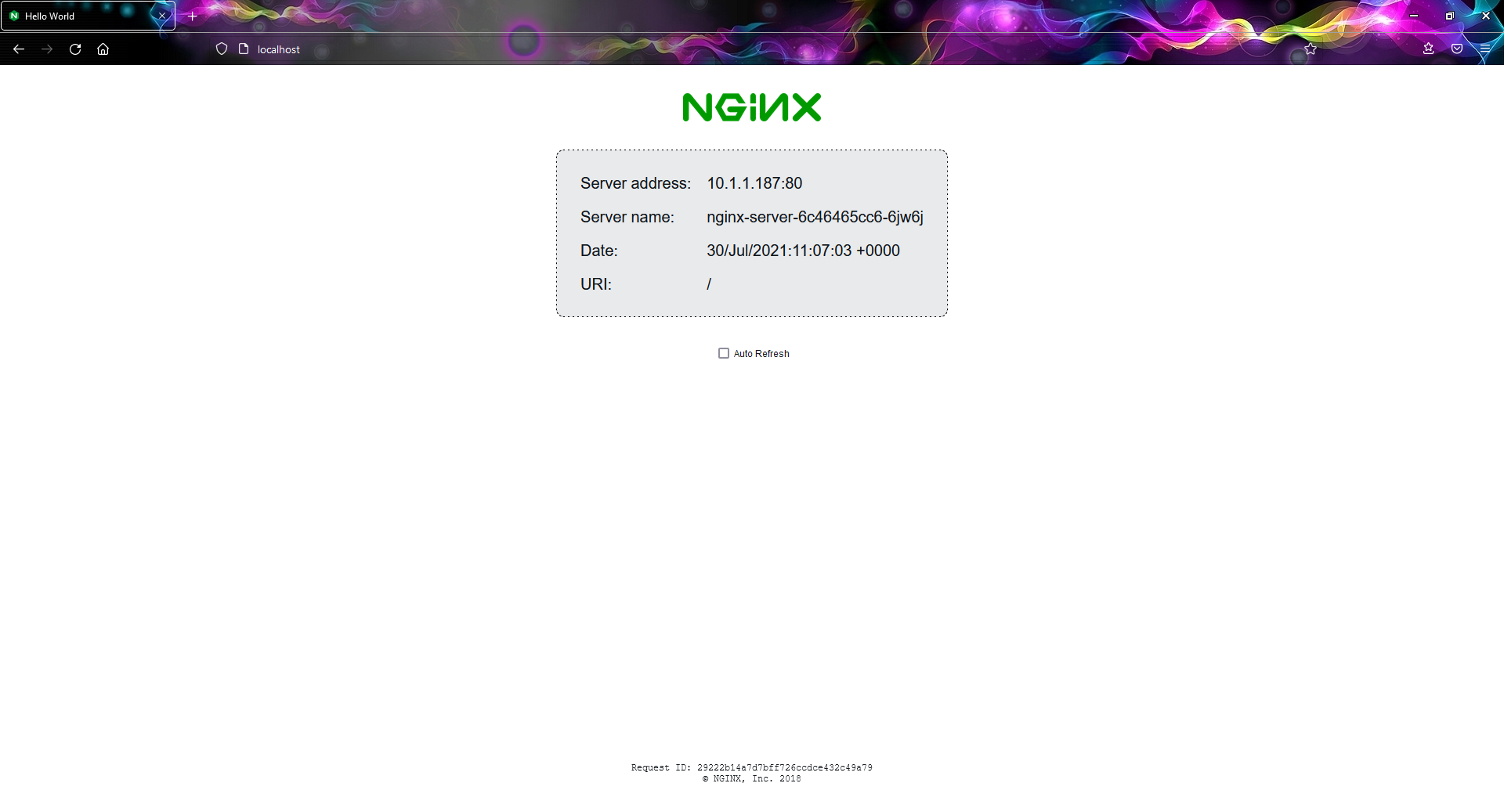 Nginx is serving the responses for requests from Firefox