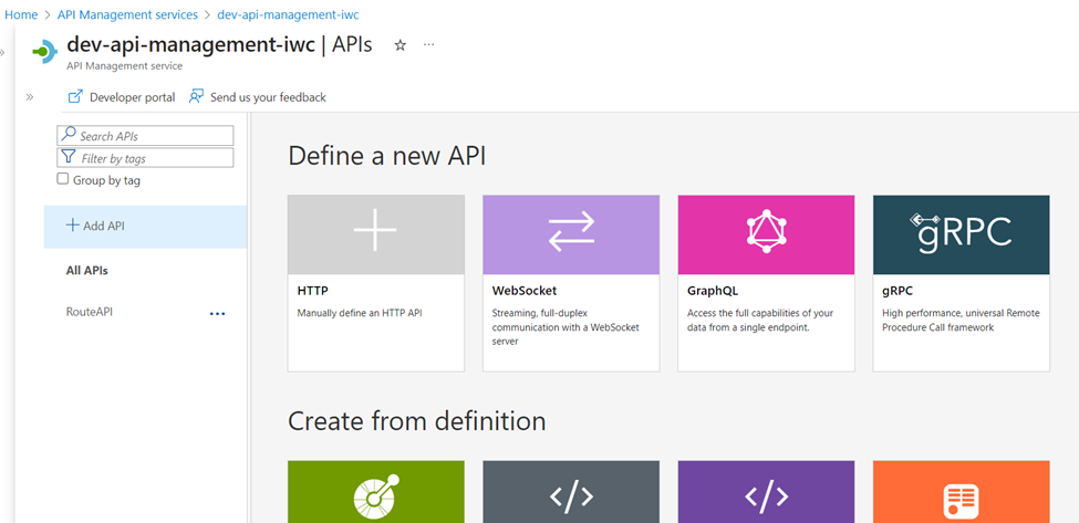 Define a new API