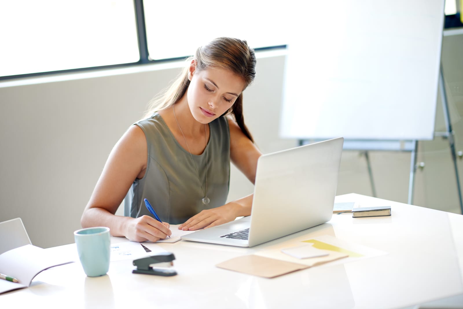 women working on a proposal