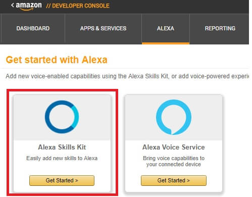 Get started with Alexa Skills Kit