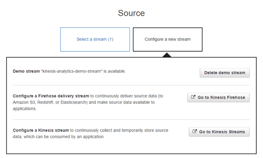 Configuration of the stream