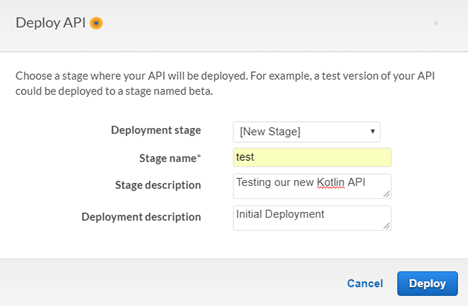 Deploying API