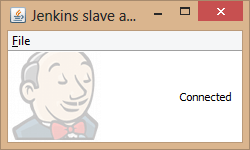 A pop-up indicating that Jenkins slave is connected