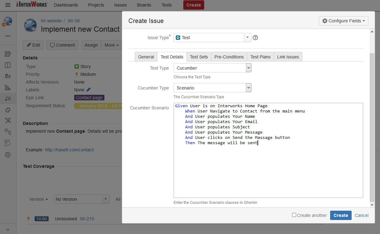 Cucumber Test Creation – Creating test steps in Gherkin Language