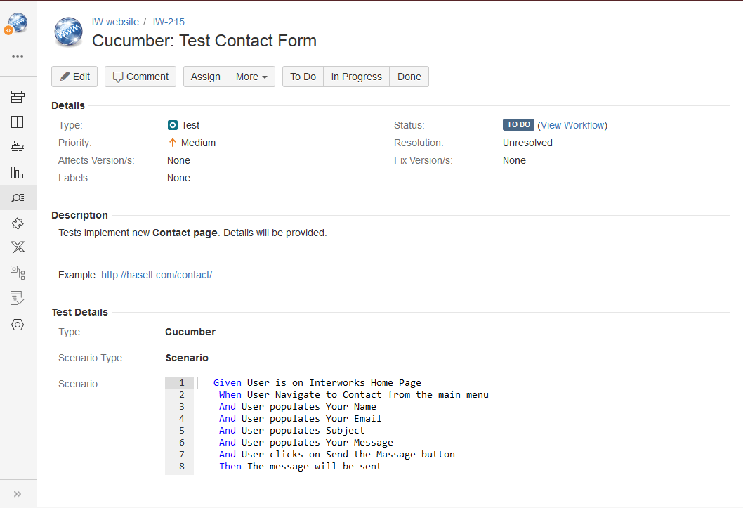 Xray Cucumber Test in JIRA