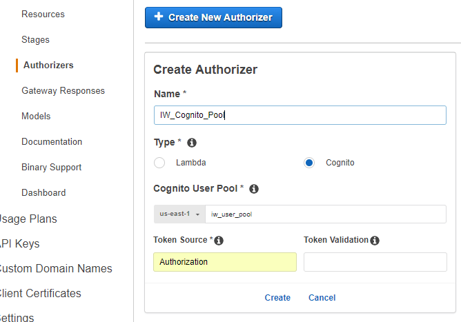 Creating authorizer