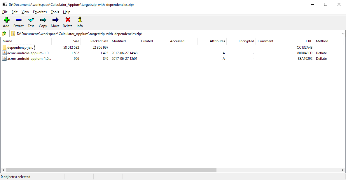 Zip with dependencies file